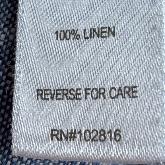 Garnet Hill Linen Shirt Dress Popover Chambray Blue Slub On-Seam Side Pockets 12 - Picture 7 of 9